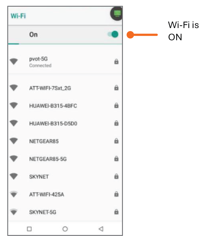Asegúrese de que el Wi-Fi este activado y luego seleccione la opción de Wi-Fi. Elige la red deseada de la lista de redes disponibles.