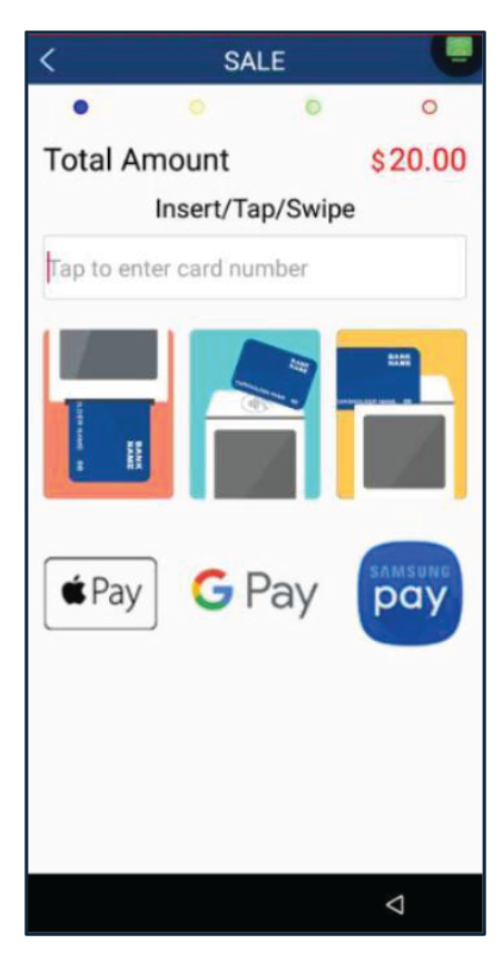 En la pantalla de insertar/tocar/deslizar, el cliente podrá pagar con una tarjeta de débito.