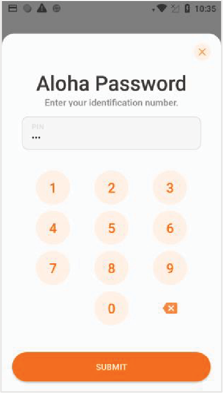 Entre el número de identificación de Aloha. Luego, presione Submit.